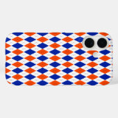 Coques Case-Mate iPhone Jacquard orange et bleu diamant (Verso (horizontal))