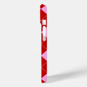 Coques Case-Mate iPhone Jacquard preppy Tartan Diamond Plaid Rouge rose (Verso / Gauche)