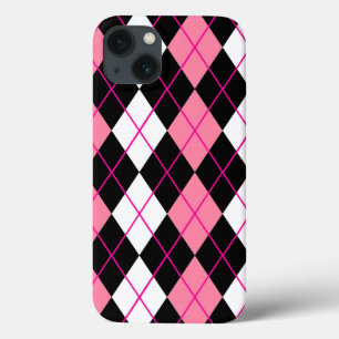 Case-Mate iPhone Case Jacquard rose noir blanc Diamant Design