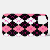 Coques Case-Mate iPhone Jacquard rose noir blanc Diamant Design (Verso (horizontal))