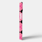 Coques Case-Mate iPhone Jacquard rose noir blanc Diamant Design (Verso / Droite)