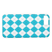 Coques Case-Mate iPhone Jacquard turquoise et blanc (Dos (Horizontal))