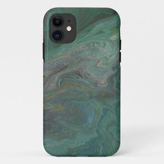 Coques Case-Mate iPhone Jade 2 Vert Profond Abstrait (Dos)