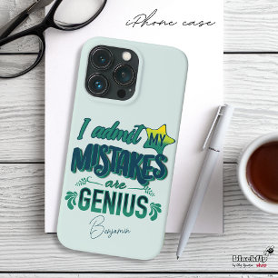 Coque Pour Pour iPhone 14 Pro Max J'admets que mes erreurs sont géniales Génie déf