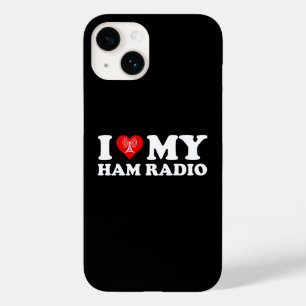 Coque Pour iPhone 14 J'adore (Cœur) ma radio amateur