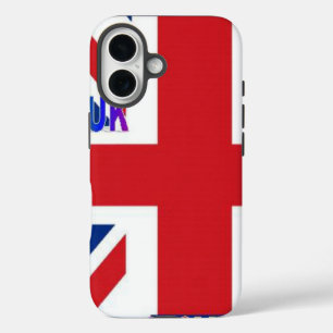 Coques iPhone 16 J'adore le Royaume-Uni   Impression d'art Nuage Mo