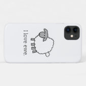 Coques Case-Mate iPhone J'adore le téléphone de Ewe Sheep (Dos (Horizontal))