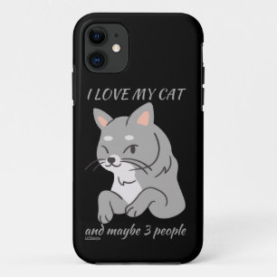 Case-Mate iPhone Case J'ADORE MON CHAT ET PEUT-ÊTRE 3 PERSONNES mignonne