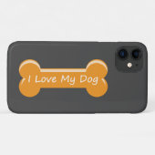 Coques Case-Mate iPhone J'adore mon chien | Os de chien (Dos (Horizontal))