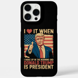 Coques iPhone 16 Pro Max J'adore quand je me réveille et que Trump est prés