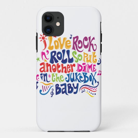 Coques Case-Mate iPhone J'adore rock'n roll (Dos)