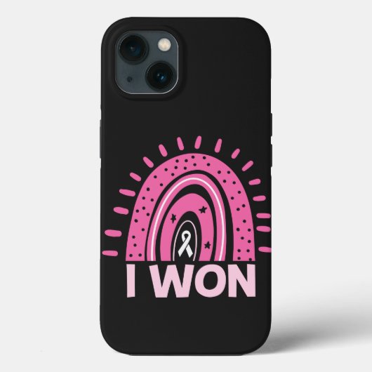Coques Case-Mate iPhone J'ai gagné le cancer du sein survivant Pink Rainbo (Verso)