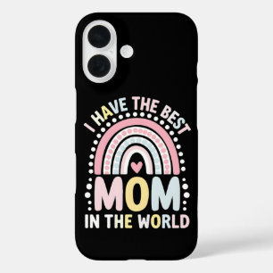 Coques iPhone 16 J'ai la meilleure maman du monde Boho Rainbow