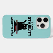 Coques Case-Mate iPhone J'Ai La Stabilité De Stab Funny Chat Noir (Verso (horizontal))