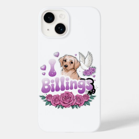 Coques Case-Mate iPhone J'aime Billings | Billings mon coeur | Billings (Verso)