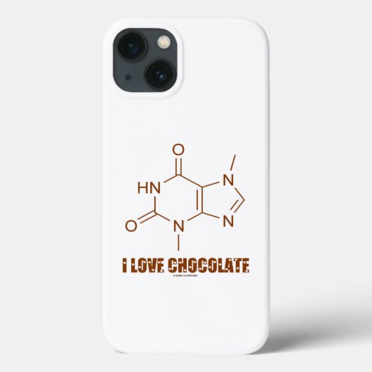 Coques Case-Mate iPhone J'Aime Chocolat Théobromine Molécule Chimie (Verso)