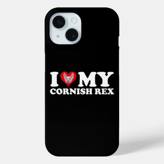 Coques Case-Mate iPhone J'aime (Cœur) Mon Cornish Rex (Verso)