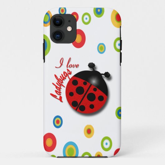 Coques Case-Mate iPhone J'aime des coccinelles (Dos)