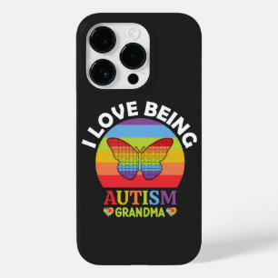 Coque Pour iPhone 14 Pro J'Aime Être Autisme Grand-mère, Autisme Cadeau Gra