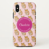 Coques Case-Mate iPhone J'aime Hamsters Motif Hamster Rose (Dos)