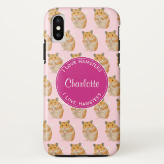 Coques Pour iPhone J'aime Hamsters Motif Hamster Rose