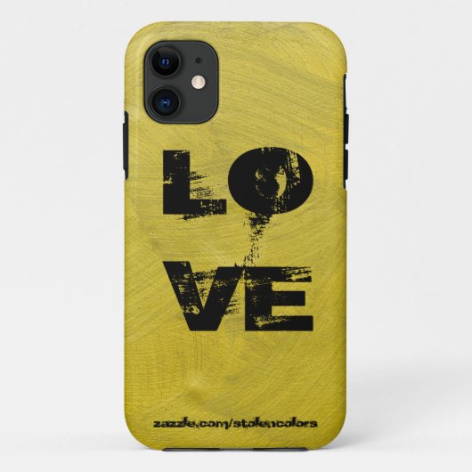 Coques Case-Mate iPhone J'aime Iphone Noir Et Or (Dos)