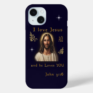 Coque Pour iPhone 15 J'aime Jésus
