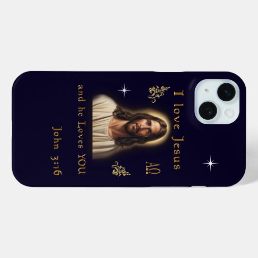 Coques Case-Mate iPhone J'aime Jésus (Verso (horizontal))
