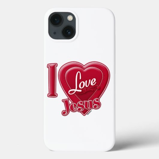 Coques Case-Mate iPhone J'aime Jésus Cœur Rouge (Verso)