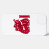 Coques Case-Mate iPhone J'aime Jésus Cœur Rouge (Verso (horizontal))