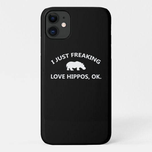 Coques Case-Mate iPhone J'Aime Juste Freaking Aimer Hippopotames Cadeau (Dos)