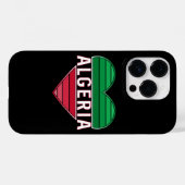 Coques Case-Mate iPhone J'aime l'Algérie, coeur algérien (Verso (horizontal))