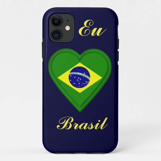 Coques Case-Mate iPhone J'aime le Brésil - AMO Brésil d'Eu - dans le (Dos)