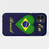 Coques Case-Mate iPhone J'aime le Brésil - AMO Brésil d'Eu - dans le (Dos (Horizontal))