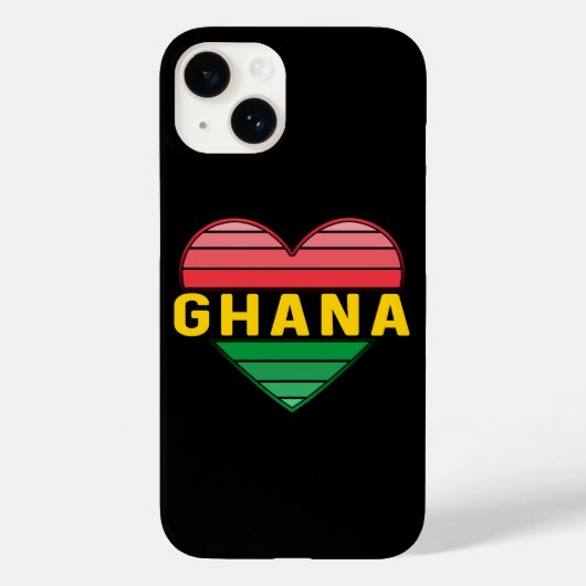 Coques Case-Mate iPhone J'aime le Ghana, le coeur ghanéen (Verso)