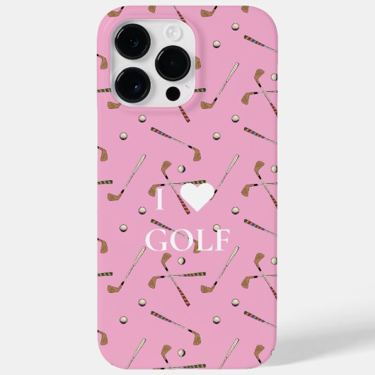Coques Case-Mate iPhone J'aime le golf rose (Verso)