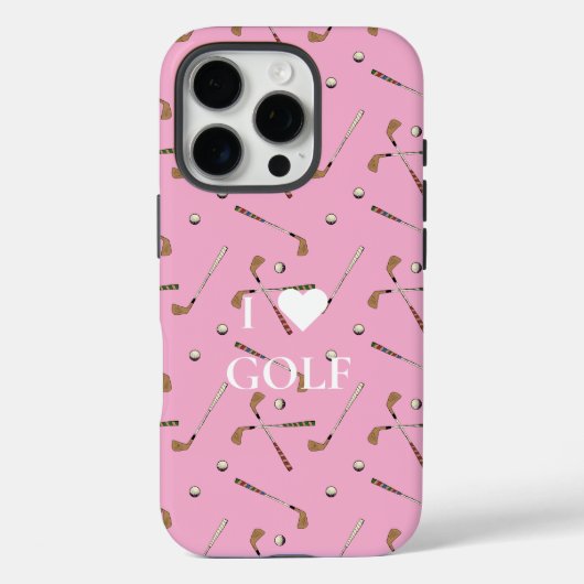 Coques Case-Mate iPhone J'aime le golf rose (Verso)