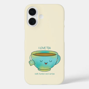 Coques iPhone 16 J'aime le thé à la fois aux herbes et verbalement