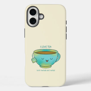 Coques iPhone 16 Plus J'aime le thé, à la fois les herbes et les plaisan