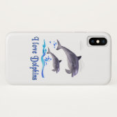 Coques Case-Mate iPhone J'aime les dauphins (Dos (Horizontal))