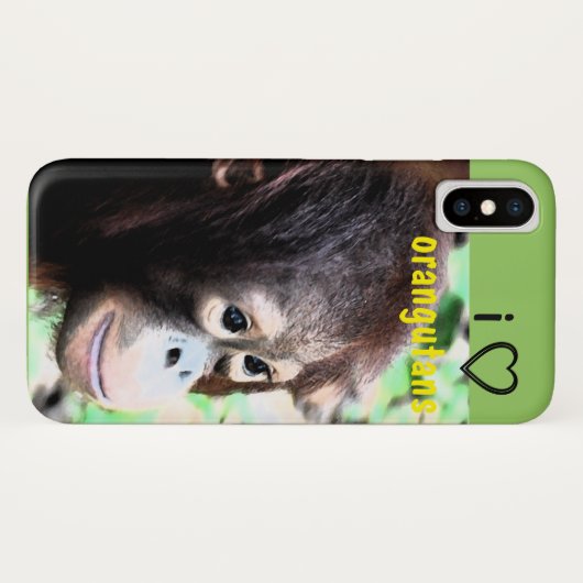 Coques Case-Mate iPhone J'aime les Orangutans (Dos (Horizontal))