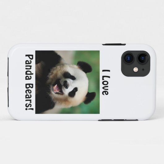 Coques Case-Mate iPhone J'Aime Les Panda Bears (Dos (Horizontal))