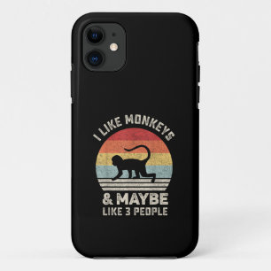 Case-Mate iPhone Case J'aime les singes & Peut-être 3 personnes Drôle Ré