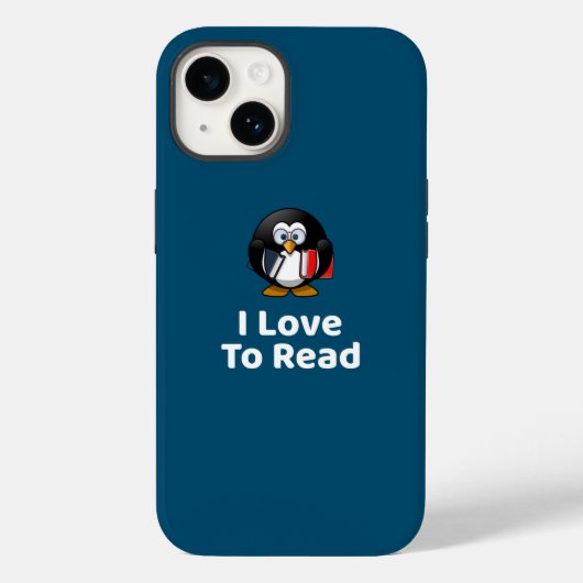 Coques Case-Mate iPhone J'Aime Lire Pingouin Lecture Drôle (Verso)