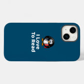 Coques Case-Mate iPhone J'Aime Lire Pingouin Lecture Drôle (Verso (horizontal))