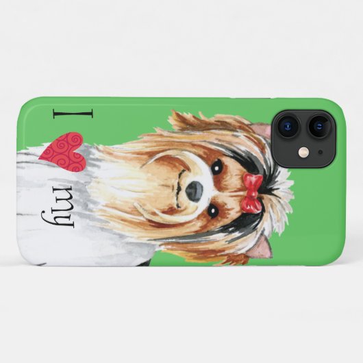 Coques Case-Mate iPhone J'aime ma Biewer Terrier (Dos (Horizontal))