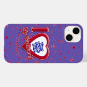 Coques Case-Mate iPhone J'Aime Ma Fille Photo Coeurs Rouges Violet (Verso (horizontal))