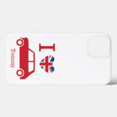 Coques Case-Mate iPhone J'aime Mini Coopers - Bleu - Coque-Mat personnalis (Verso (horizontal))
