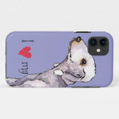 Coques Case-Mate iPhone J'aime mon Bedlington Terrier (Dos (Horizontal))
