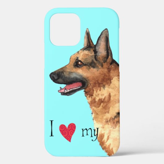 Coques Case-Mate iPhone J'aime mon berger allemand (Verso)